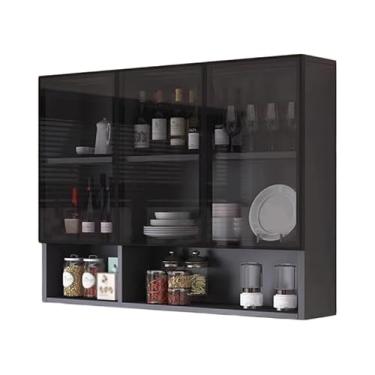 Imagem de Armário de cozinha multicamadas independente, armário de parede de porta de vidro, armazenamento de banheiro, organizador de despensa de cozinha, aparador para sala de jantar e lavanderia - solução