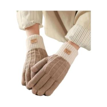 Imagem de Luvas Femininas De Lã De Alpaca Com Tela Sensível Ao Toque, Quentes E 