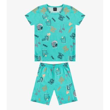 Imagem de Pijama Infantil Camiseta e Bermuda Select Azul, 6, Azul
