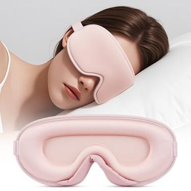 Imagem de Máscara de dormir para dormir de lado, soquete de olho 3D com bloqueio de luz - Máscara de olho de tecido macio respirável confortável para homens e mulheres, alça ajustável para casa, viagem