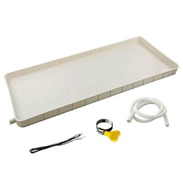 Imagem de Bandeja de drenagem de ar condicionado - bandeja de coleta de água interna/externa, bandeja coletora de plástico para unidades de janela, kit de drenagem completo com mangueira de 5 m, gerenciamento