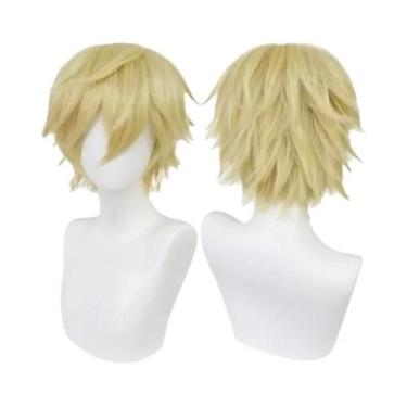 Imagem de Peruca Curta Masculina Para Cosplay Sintética Prata Vermelha Rosa Loir