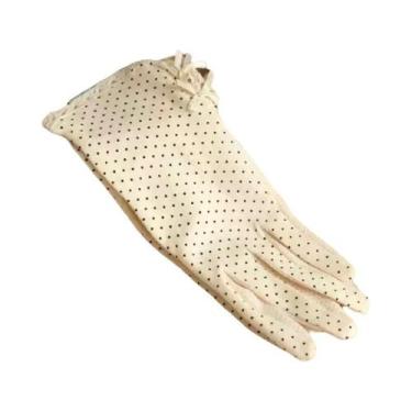 Imagem de Luvas Femininas Finas De Seda Gelada Com Proteção Solar E Antiderrapan