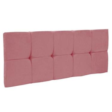 Imagem de Cabeceira Painel Nina para Cama Box Casal 160 cm Suede Rose - D'Rossi 