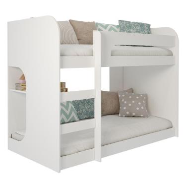Imagem de Beliche Montessoriana Ema Branco Com Proteção E Colchões Light D33 - Permóbili Baby Branco