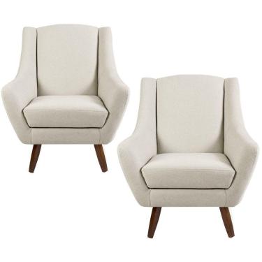 Imagem de Kit 02 Poltronas Juliet D02 Algodão Bege C-370