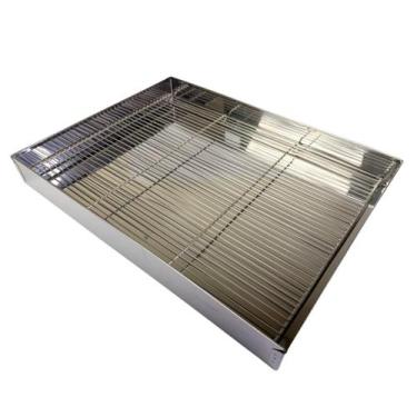 Imagem de Escorredor de Óleo Fritura Inox 30x40 com Grade Reforçada - Global