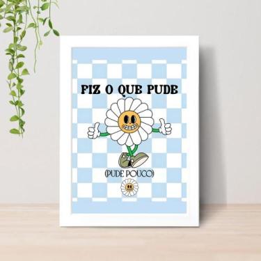 Imagem de Quadro Frases Engraçadas Humor e Memes A4 Moldura Vidro 04 Cor: Branco