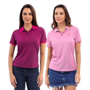 Imagem de Kit 2 Camisa Polo Feminina Piquet Viscose Casual