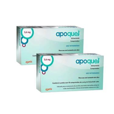 Imagem de Kit 2 Apoquel Dermatológico Anti Coceira Cães 3,6mg - ZOETIS
