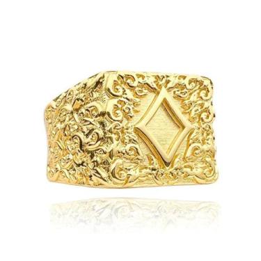 Imagem de Dedeira Carta Naipe Detalhada Masculina Banhada a Ouro 18k - Tropical 