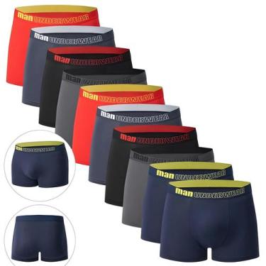 Imagem de Cuecas Boxer Masculinas plus Size Pretas Com Estampa Dourada, Pacote C