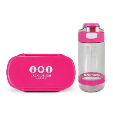 Imagem de Conjunto Pote P/ Lanche 450ml E Garrafa 550ml Pink