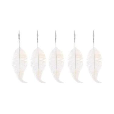 Imagem de Folhas Artificiais De Plumas Brilhantes 5pcs Ornamento Para Árvore De 