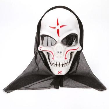 Imagem de Máscara de cosplay com capuz, fantasma de Halloween, adereços, festa -