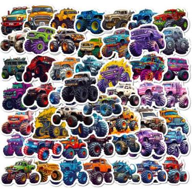 Imagem de Pacote de adesivos Monster Trucks Anime Waterproof Vinyl 50 unidades -