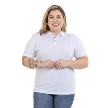 Imagem de Camisa Polo Plus Size Feminina Botões Dia a Dia Trabalho-Feminino