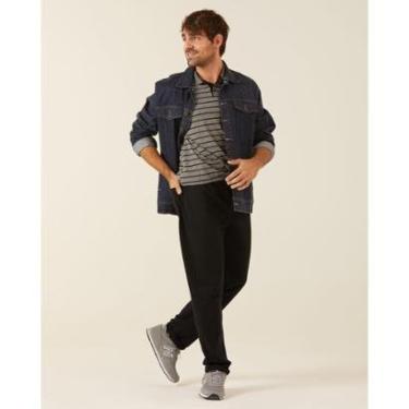 Imagem de Calça Básica Masculina Moletom Sem Flanela Preto - G-Masculino