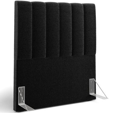 Imagem de Cabeceira Cama Box Solteiro 100 Cm Dália W01 Bouclê Preto