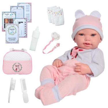 Imagem de Bebê Reborn Boneca Larinha Girafinha Enxoval Completo 43cm - Cegonha R