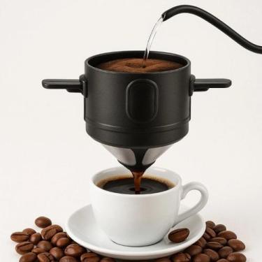 Imagem de Mini Filtro Coador Café Reutilizável Portátil Suporte Dobrável Garrafa