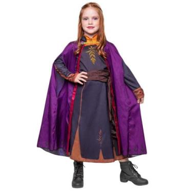 Imagem de Fantasia Frozen 2 Infantil Vestido Princesa Anna de Luxo Disney, P 2 -