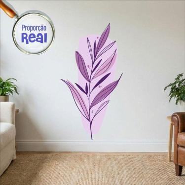 Imagem de Adesivo Floral Boho Roxo Estilo Nórdico 63x120 Minimalista Mod.03