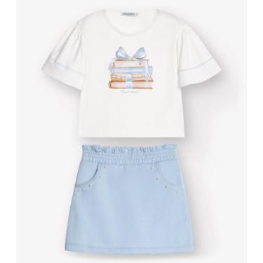 Imagem de Conjunto Blusa com Shorts Saia Trick Nick Branco, 6, Branco