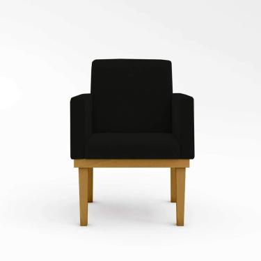 Imagem de Kit 02 Poltronas Decorativas Nina Suede Preto Balaqui Decor