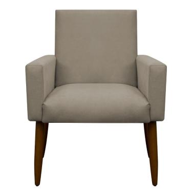 Imagem de Kit 2 Poltronas Com Puff Redondo Nina Suede Marrom Escuro Herrero