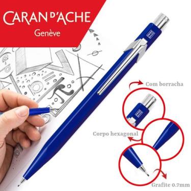 Imagem de Lapiseira Office 0.7mm Caran D'Ache Cromada Azul Safira 844 - CARAN DA