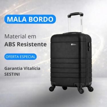 Imagem de Mala de Viagem Bordo 10kg em ABS Espaçosa, Aprovada ANAC, Original Ses