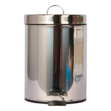 Imagem de Lixeira Cozinha Cinza E Preto 12l 35x25cm Inox - Brazil Home Living