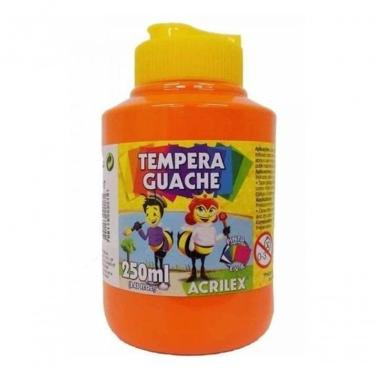 Imagem de Tinta Guache Acrilex Guache 250ml Acrilex Laranja Não Tóxica Solúvel em Água Pote 250ML 1 Unidade