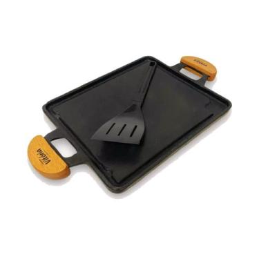 Imagem de Chapa Bifeteira Antiaderente Fogão Churrasqueira Alumínio - Alumínios 