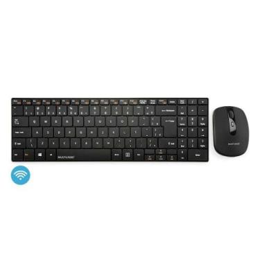Imagem de Teclado E Mouse Sem Fio 2.4 Ghz Multimidia Preto Usb Slim Tc202 - Mult