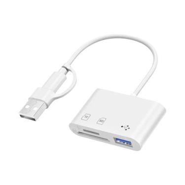 Imagem de Adaptador Leitor De Cartão USB Tipo C SD TF 3 Em 1 OTG Para PC, Laptop