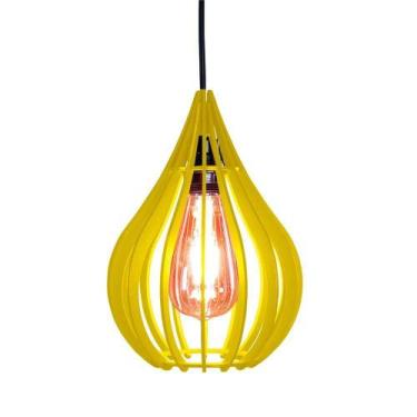 Imagem de Luminária Teto Lustre Pendente Balcão Cozinha Sala Chile Cor:amarelo. 