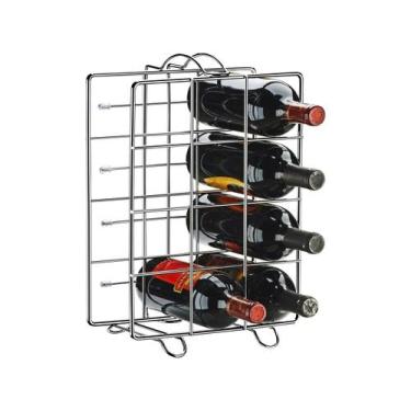 Imagem de Suporte Adega Porta 12 Garrafas Vinho Chão Bancada Cromada - Utimil