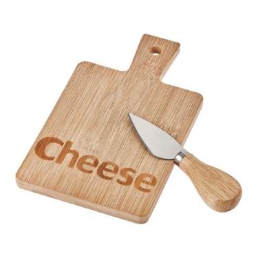 Imagem de Jogo Para Queijo Com Tábua Em Bambu E Faca Para Servir Mesa - D Presen