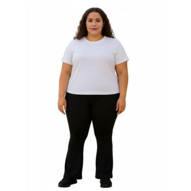 Imagem de Calça Legging Flare Bailarina Feminina Plus Size Preta - Roger, Preto,