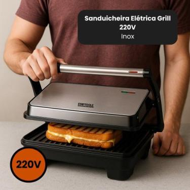 Imagem de Sanduicheira Grill Elétrica 1000W 220V Inox - STARTOOLS, 220V