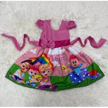 Imagem de Vestido Menina Infantil Temático Simples Bebefinn Rosa, P