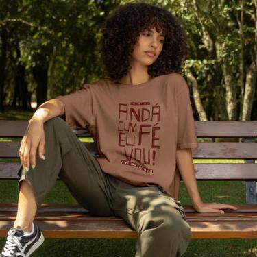 Imagem de Camiseta Preta Frase Fé Motivacional Unissex Algodão Conforto Estilo U