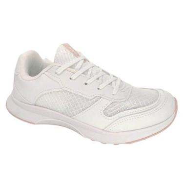 Imagem de Tênis Actvitta Feminino Esportivo Academia Cadarço Bco/Rosa, Branco, 3