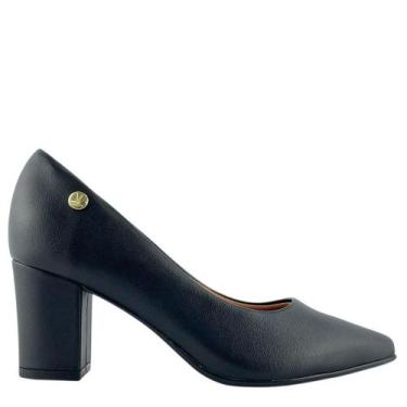 Imagem de Sapato Vizzano Scarpin Salto Grosso Baixo 1290500, Preto, 38