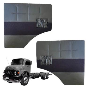 Imagem de Forro Porta Dianteira Com Bolsa Preto MBB 82 até 95 PVC - Rona