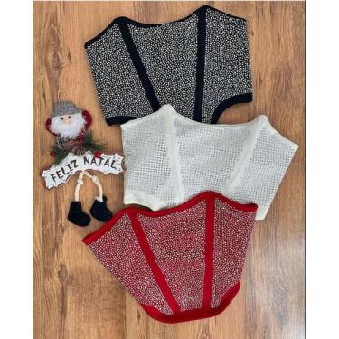 Imagem de Corselet cintura Strass .disponível cor preta,Branco e Vermelho.. serv