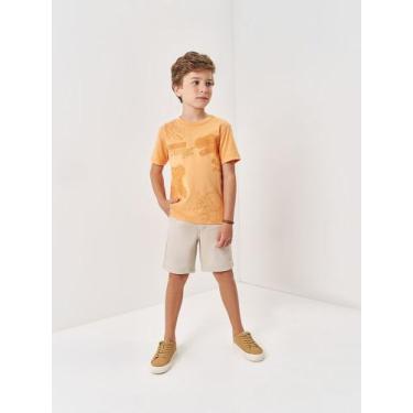 Imagem de Camiseta Infantil Menino Dinossauros em Relevo Laranja Divertto - Dive