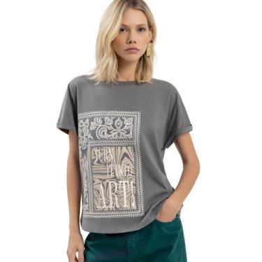 Imagem de Blusa Feminina Confy Estampa Frontal Lez A Lez, Cinza, P